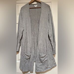 Old Navy Light Gray Women's Plus Size 4X Open Front Long Cardigan